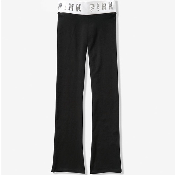 🆕VICTORIA’S SECRET PINK - BLACK BLING YOGA PANTS - Picture 10 of 11